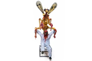 Realistic Halloween Horrible Character Animated Haunted House Decoration with Rechargeable LEDs Durable Design for Indoor Use