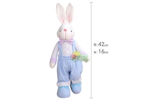 Zaves Home Casual Decoration Rabbit Toy Fabric Boy And Girl Pair Street Sports Style Cute Long-eared Rabbit Plush Doll