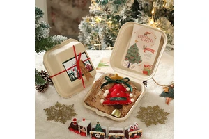 Handmade Luxury Christmas Plush Pendant Santa House Christmas Decorations Holiday Gifts in Bags Christmas Gift Handicraft