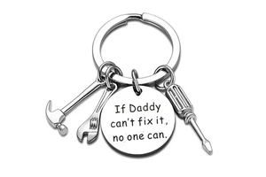 Fathers' Day Dad Papa Birthday Gifts Trendy Wrench Keyring Metal Hand Tools Daddy Fathers Day Keyring Men Father Party Gift