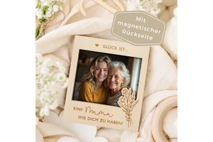 Wooden Custom Laser-engraved Photo Frame For Mother's Day Pregnancy Announcement, Magnetic Refrigerator Sticker, Solid Wood