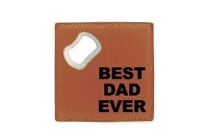 Multinational Faux Leather Beer Bottle Opener coaster Custom Father's Day Gift for Dad