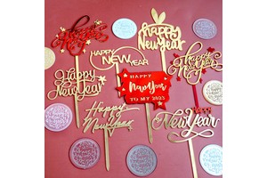The Latest Happy New Year Cake Topper for Party Decoration Acrylic Suppliers