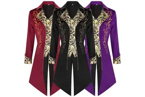 2024 New Europe and America Medieval Tuxedo Men's Printed Coat Carnival