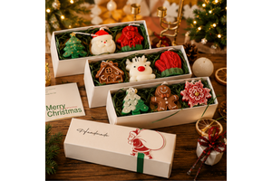 Wholesale Christmas Scented Candle Gift Set With Handmade Tree And Reindeer Design For Holiday Gift