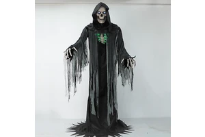 New Halloween 2025 Items Outdoor LCD Eyes Giant Scary Skull Skeleton Reaper Halloween Animatronic