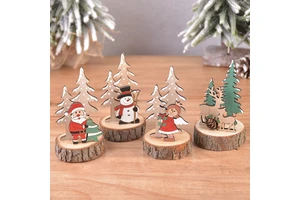 Christmas New Products Christmas Ins Wooden Christmas Tree Table Decorations Manufacturers Supply Santa Claus Holiday Supplies