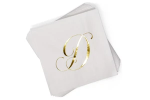 Thanksgiving Autumn Tissue Gold Foil Gratitude Lunch Napkins Autumn Disposable Dinner Party Supplies Decoration 6.5 X 6.5 Inches