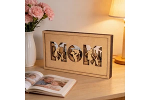 Mothers Day Gift Wooden Tabletop Decor Mothers Day Letter Frame Gift for Mom