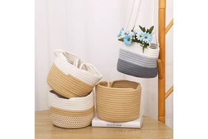 Storage Small Baskets Autumn Rattan Woven Fruit Basket For Organizing Cotton Toys