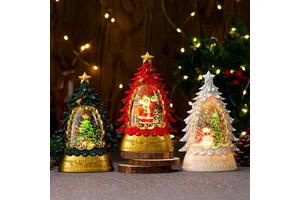 Christmas Chinese New Year Halloween Music Box Christmas Tree Shape Plastic Light Battery Powered Colourful Ribbon Home Office