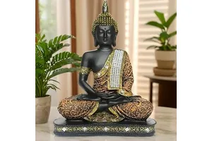 Art Deco Design Metal Sitting Buddha Statue Handicraft Home Decor Item for Living Room and Gifts