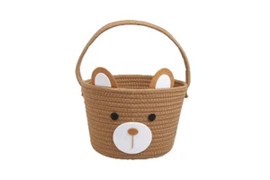 Cotton Rope Bear Storage Basket Children's Party Decoration Cartoon Bear Handmade Biodegradable Soft Easter Cartoon Animal