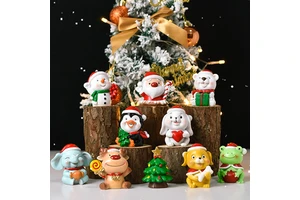 Creative Christmas Mini Gifts Cute Animal & Santa Claus Desktop Tree Ornaments Holiday Decorative Souvenirs