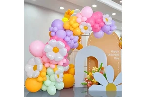 Colorful Daisy Balloon Garland Christmas Children Birthday Party Supplies for Children's Party Backdrop Decorations