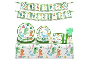 Wholesale Birthday Party Supplies Disposable Paper Plates Paper Cups Tissues Tablecloths Sets for Children's Birthday Party