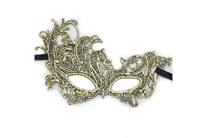 Masquerade Fun Metallic Lace Mask for Women Venetian Party Costume Halloween Carnival Fit for Adults Soft Gold