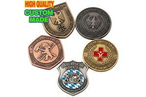 Custom Germany Challenge Coin Metal Commemorative Coins Personalized Firefighter Red Cross Souvenir Club Emblem Event Badge