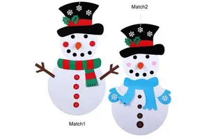 Factory Supply Wall Hanging Kids DIY Christmas Decoration Snowman Felt Christmas Tree With Christmas Ornament