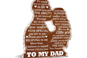 Wholesale Custom Engraved Acrylic Figurine with 'To My Dad' for Home Decor, Personalized Father's Day Gift