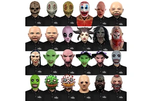 Multiple Styles Latex Ghost Face Horror Mask Scary Devil for Haunted House Escape Room Halloween Party Costume Customizable