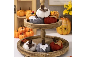 Wholesale Knitted Pumpkin Ornaments Thanksgiving Fall Decor Bulk for Home & Retail