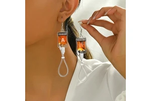 Different Colors Blood Bag Earrings Halloween Party Blood Group Earrings