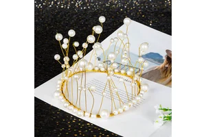 Aierflorist Adult and Mini Size Crown for Cake/Birthday Party Princess Crown Wedding Tiara Crown for Cake or Flower Decoration