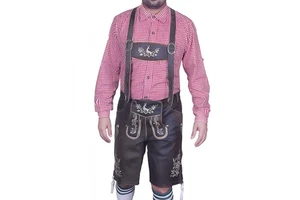 Luxury Unisex Bavarian Polyester Lederhosen Embroidery Cow Design Halloween Costume Oktoberfest German Heritage Festival Wear