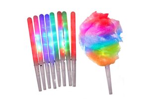 Hot Sales LED Cotton Candy Cones Colorful Marshmallow Sticks Glowing Luminous Marshmallow Cone Stick Party Christmas Supply