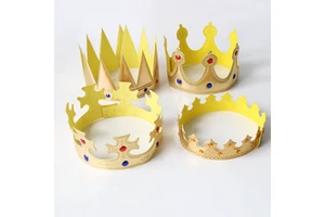 King Crown Halloween Children's Birthday Party Favors Golden Cloth Crown Hat Tiara Arrangement Props Wholesale