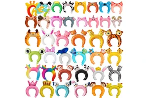 Headband Foil Balloon Rabbit Bear Cartoon Animal Balloon pink Children's Toys Baby Shower Birthday Party Decoration