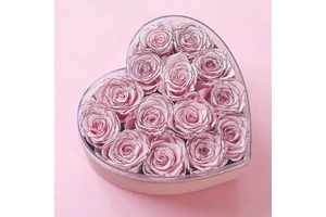 Customized Logo Pink Immortal Infinity Eternal Forever Flower Red Stabilized Preserved Roses Heart Valentine's Day Graduation