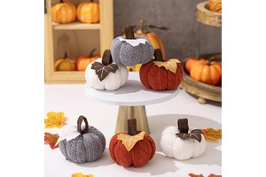 Top Selling Halloween Ornament Decorations Window Knitted Mini Pumpkin Halloween and Thanksgiving Decorations