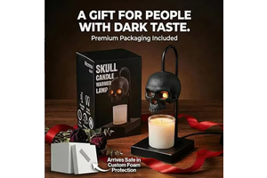 Modern Timed DimmingTable Lamp Horror Spooky Skeleton Skull Wax Burner Electric Candle Warmer Lamp For Bedroom Living Room