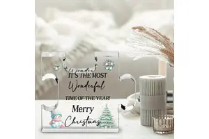 Personalized Acrylic Block Holiday Decorative Panels Christmas Family Birthday Thanksgiving Gifts Ideas Modern UV Printed