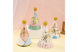 Adult & Children's Happy Birthday Party Hats Baby's First Christmas Decorations Hairball Birthday Supplies