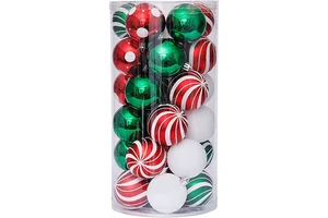 Customizable Multicolor Shatterproof HIPS Plastic Christmas Ornaments 6cm/30 Small Size Home Decorative Balls High Quality Tree