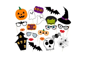 22PCS/Set Halloween Photo Props Pumpkin Ghost Bat Party Supplies
