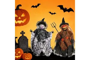 New Halloween Horror Pumpkin Scarecrow Doll Pendant Haunted House Party Hanging Ghost Props