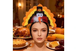 PESENAR Thanksgiving Festival Party Thanksgiving Costume, Thanksgiving headband, yellow Turkey headband