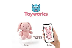 Custom Movable pink Bunny Plush Long Floppy Ear Mechanical Movement Interactive Easter Brand Custom Mascot Toy