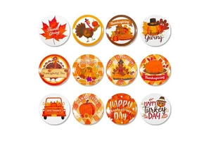 Hot Selling Thanksgiving Party Supplies Tinplate Badge Pins Thanksgiving Turkey Brooch Button Tinplate Badge Birthday Decoration