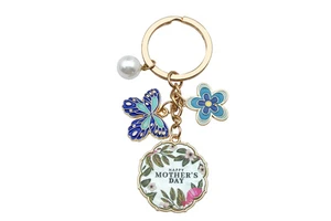 Wholesale Custom Mothers Day Keychain Metal Enamel Keyring Personalized Gift for Mom OEM ODM