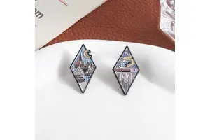 Fantasy Adventure Magic Movie Flower Theme Zinc Alloy Enamel Pins with Black Nickel Plating for New Year Anniversary Bulk Orders