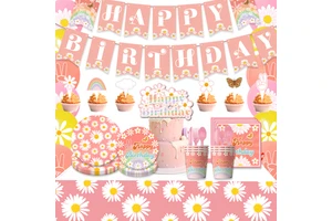Daisy Kid Birthday Party Supplies Disposable Tableware Set Paper Napkins for Birthday Wedding Party Decorations