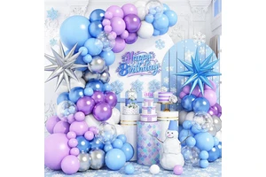 Snow Princess Macaroon Arch Balloon Set Silver Aluminum Party Supply for Children's Birthday Graduation New Year Decorative