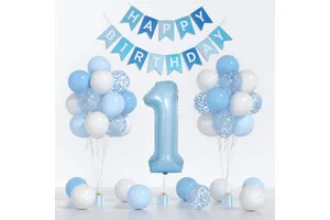 Hot-selling Party Supplies Boys and Girls Birthday Decorations Happy Birthday Banner Number Balloon Set