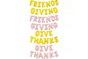 16-inch GIVE THANKS Banner Bunting Foil Balloon for Thanksgiving Day Party Decoration Friends Giving Aluminum Film Letter Ballon