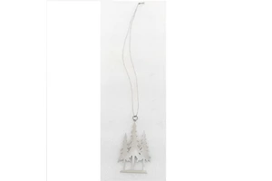 New Arrival Modern Movable Stainless Steel Spruce Shaped Realistic Christmas Hanging Metal Tree Home Decoration Accessory
